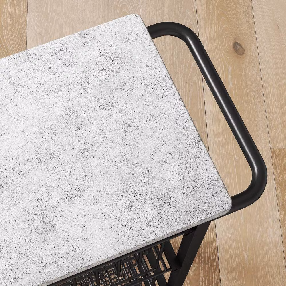 STILVORA Kitchen Trolley with 5 Baskets and Marble-Effect Top in Black, W/D/H: 76.0 x 49.5 x 111.0 cm – 6