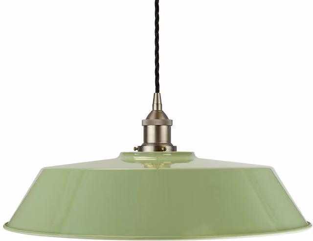 SE Home Chancery Green and Chrome Metal Cone Pendant Light