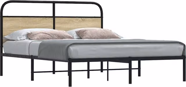 Berkfield Home King Size Bed Frame in Sonoma Oak Brown, W: 150 cm, D: 200 cm