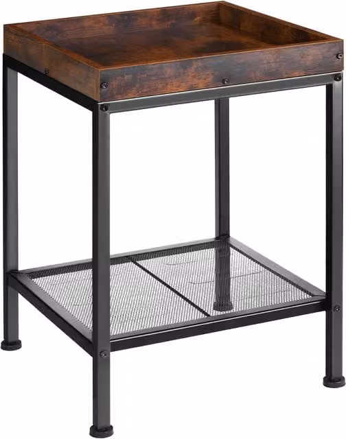 tectake Rochester Industrial Bedside Table in Black and Brown