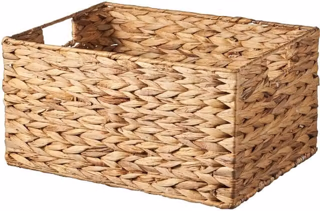 Eden & Willow Brown Water Hyacinth Wicker Storage Basket with Handles