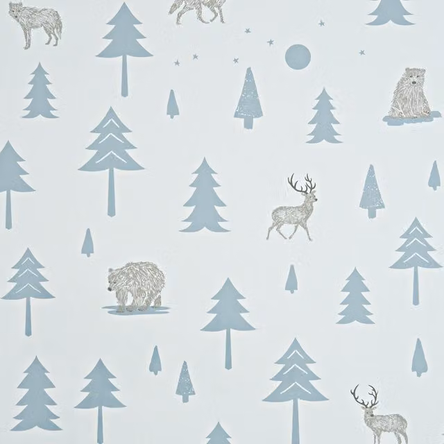 Hibou Design Into The Wild Non-Woven Wallpaper in Grey and Green