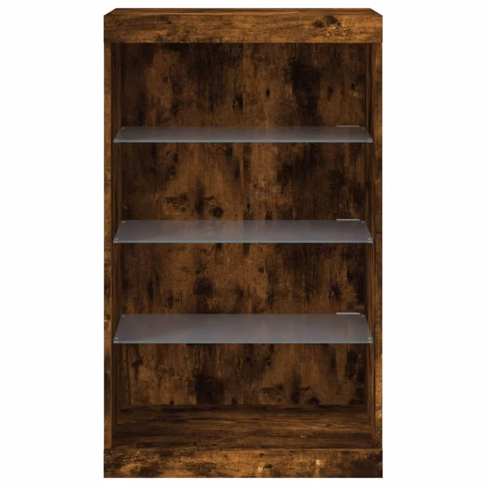 Berkfield Home Modern Smoked Oak Sideboard with Integrated LED Lights, Brown, W: 60.5 cm, D: 37 cm, H: 100 cm – 4
