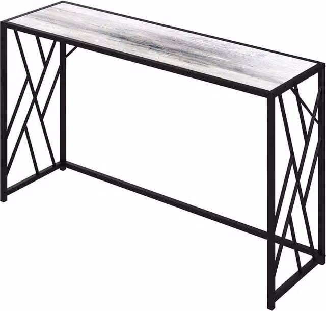 KORVIXA Industrial Console Table in Black and Grey with X-Frame Design, W: 120 cm, H: 75 cm, D: 40 cm – 1