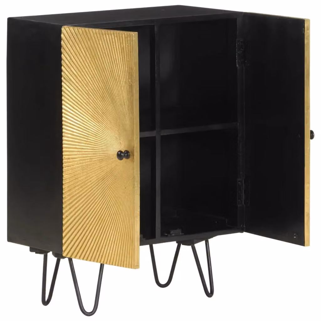 Berkfield Home Gold Mango Wood Sideboard, W/D/H: 55 x 30 x 75 cm – 2