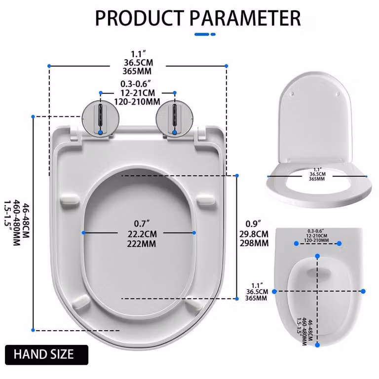Kelvenix Soft Close Oval Toilet Seat Cover in White, W: 100 cm, D: 52 cm