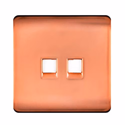 Trendi Switch 2 Gang RJ45 Cat 5e Ethernet LAN Socket in Copper – 2
