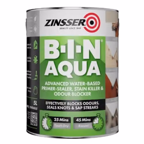 Zinsser B-I-N Aqua Water Based Bonding Primer, White, 500 ml – 1