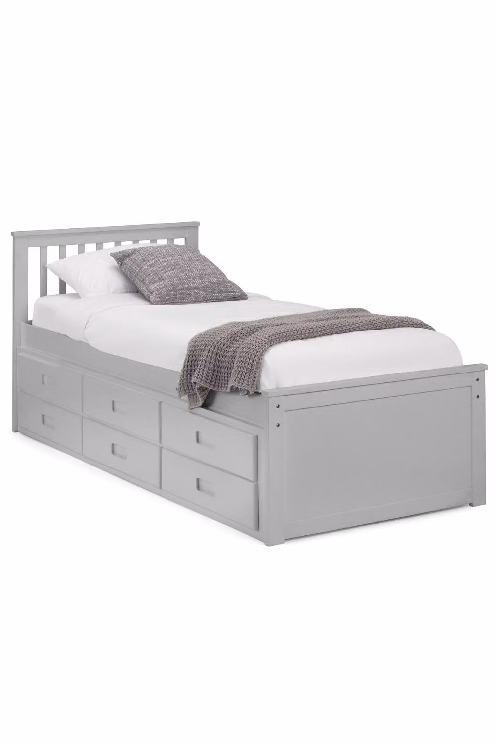 Julian Bowen Maisie Single Wooden Bed Frame with Storage Drawers in Grey, W/D/H: 90 x 190 cm – 2