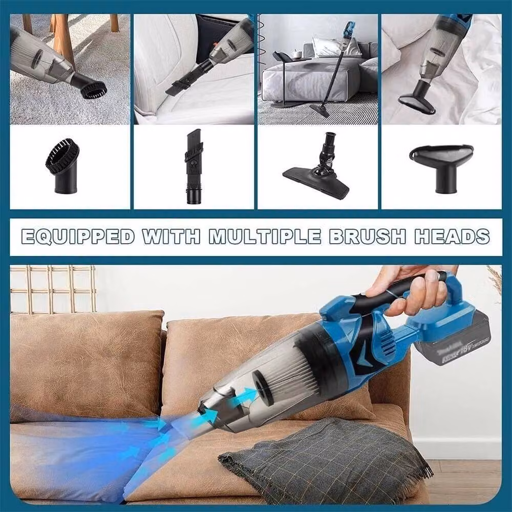 SPETLEK Cordless Handheld Vacuum Cleaner with Attachments in Blue and Multicolour – 3