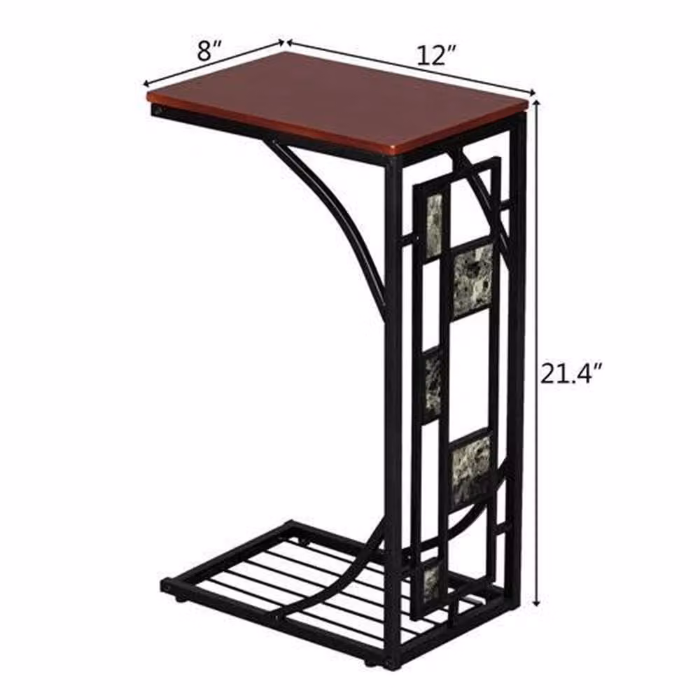 Havendro C-Shaped Side Table in Brown Metal – 2