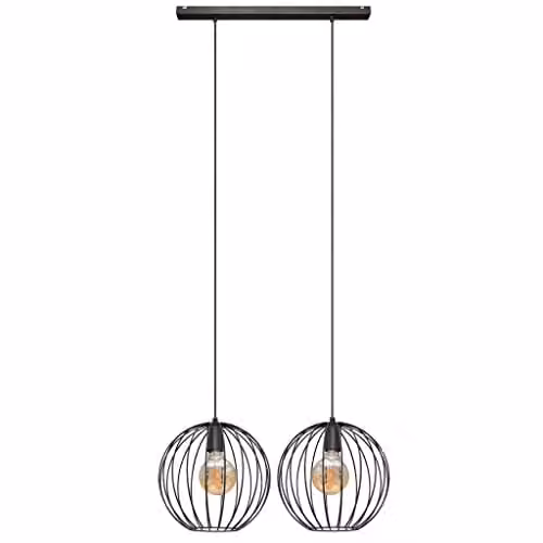Netlighting Helam Mercure Straight Bar Pendant Ceiling Light in Black, 70 cm