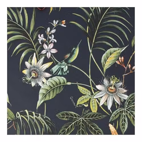 Superfresco Easy Adilah Dark Tropical Floral Animal Wallpaper in Black and Grey