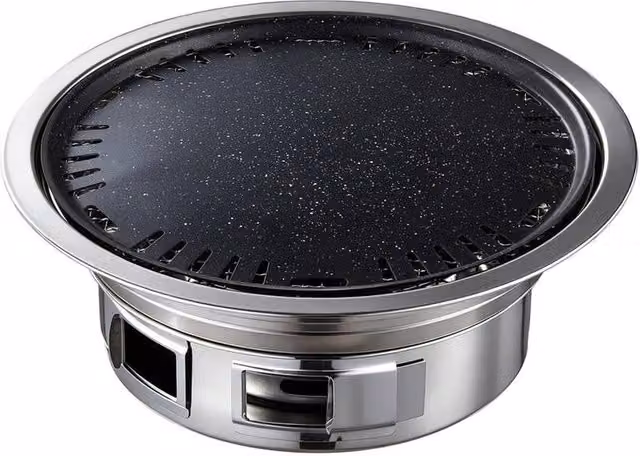 EONLION Silver Stainless Steel Charcoal BBQ Grill for Indoor, Outdoor and Camping, Width: 100 cm