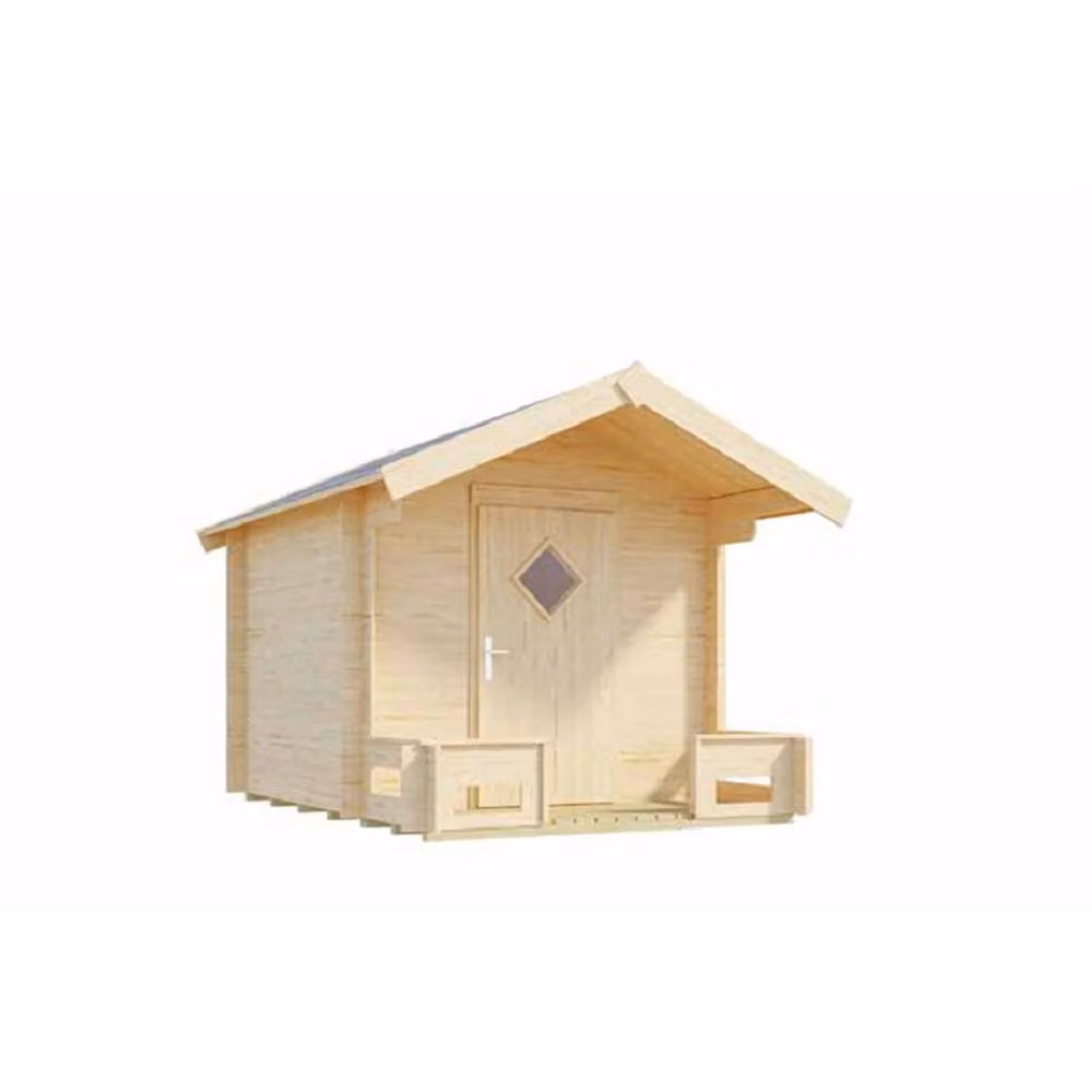 Lasita Maja Ltd Pinocchio Log Cabin Garden Room and Home Office in Brown, W: 270 cm, D: 219.4 cm, H: 188.1 cm – 2