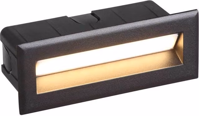 Netlighting Erba Black Outdoor Recessed Wall Lamp with LED 4000K Neutral White IP65