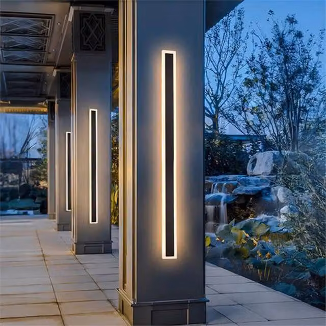 SPETLEK LED Outdoor Wall Light Sconce in Black, Warm White, 100 cm