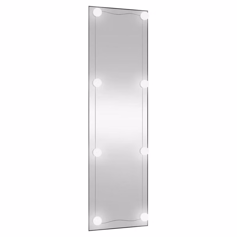 Berkfield Home Silver Rectangular Glass Wall Mirror with LED Lights W: 100 cm, H: 30 cm