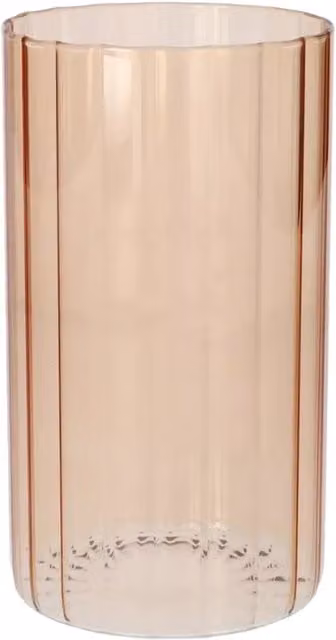 Kingsbury Gifts Louis Pink Glass Lined Striped Pattern Flower Vase