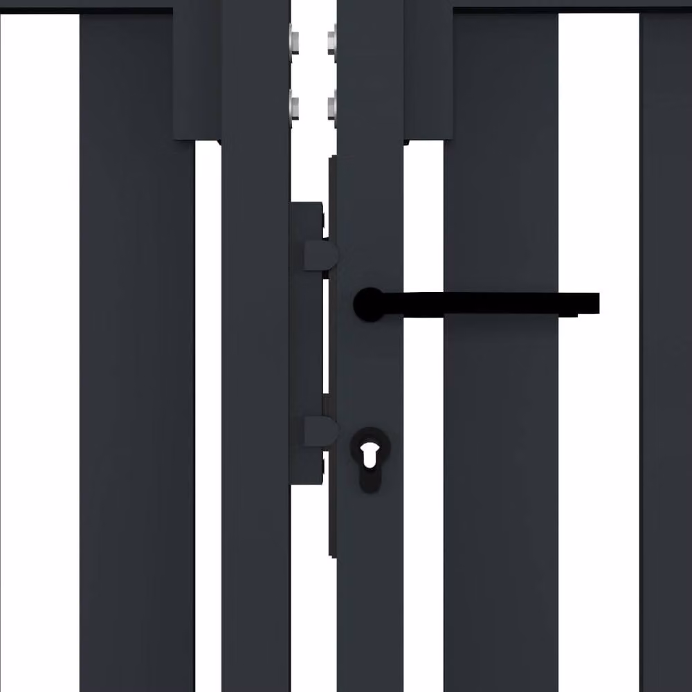 Berkfield Home Steel Double Swing Fence Gate in Anthracite Grey, W: 306 cm, H: 150 cm – 3