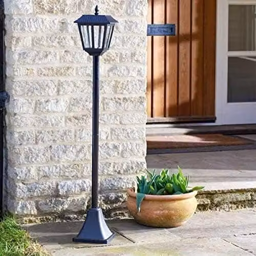 Marco Paul Black Steel Solar Powered Victorian Style Garden Lamp Post, Height: 130 cm – 1