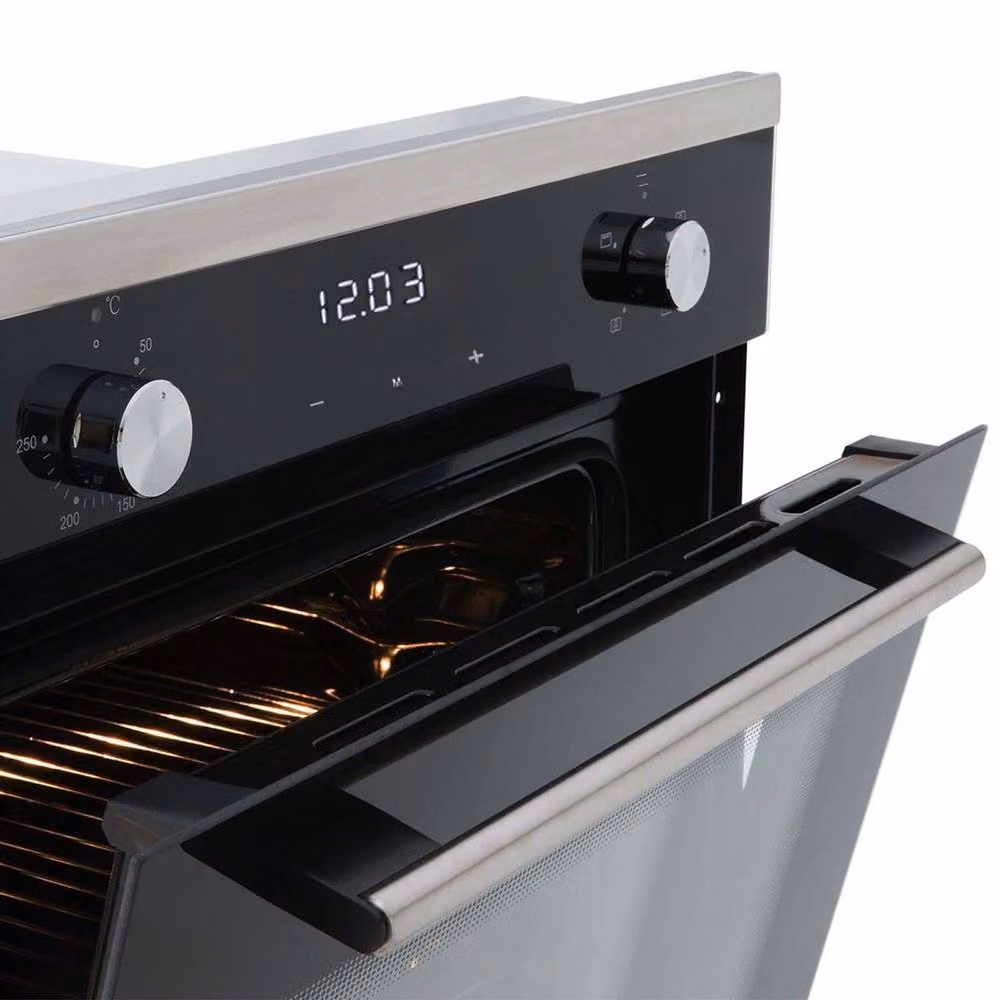 SIA Black Built In Single Electric True Fan Oven with Catalytic Cleaning and Timer – 6