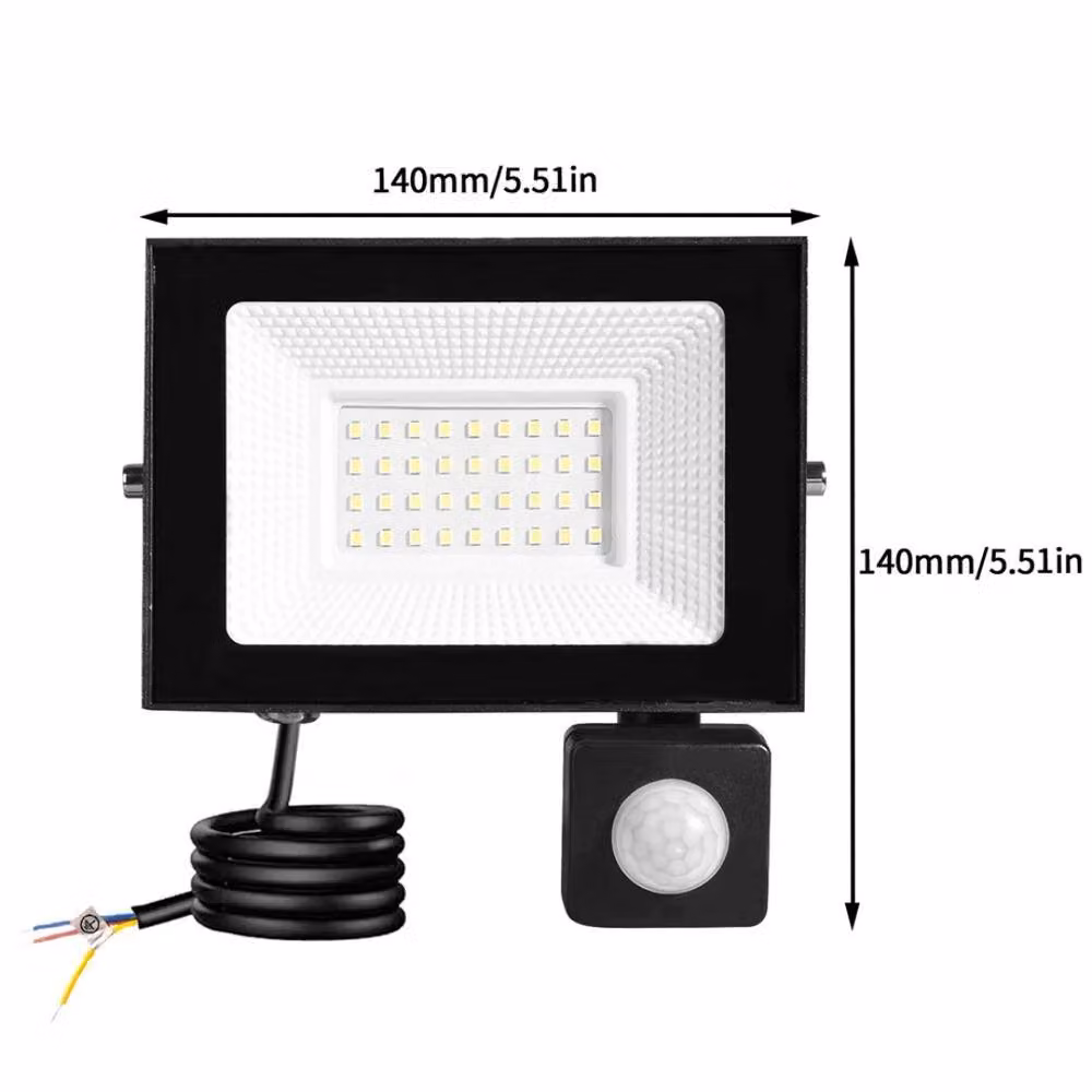 Kelvenix 30W LED Outdoor Security Floodlight with PIR Motion Sensor, Cool White 6500K, Black – 2