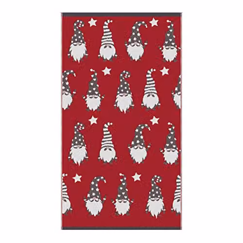 Fusion Christmas Gonks Luxury Heavyweight Cotton Terry Hand Towels, Twin Pack, Multicolour, W: 50 cm x H: 90 cm