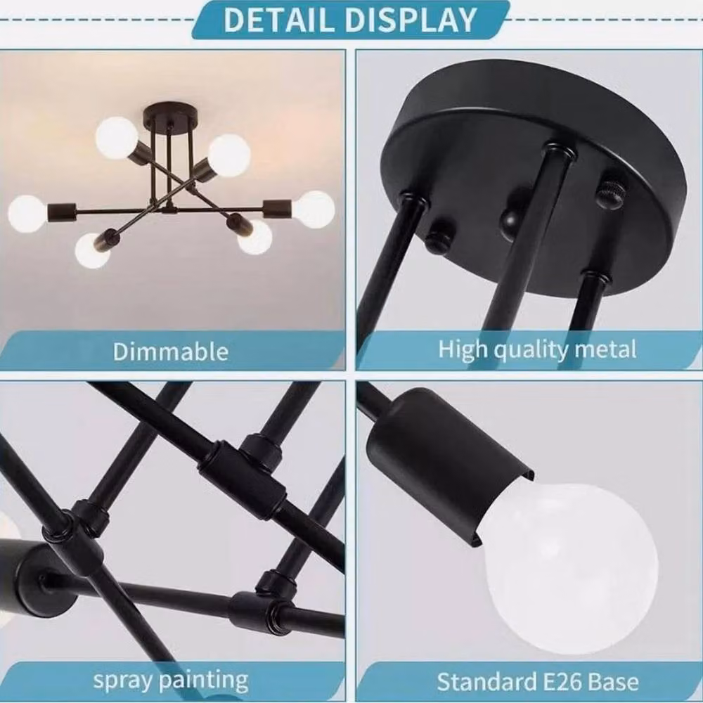 FLAVORA Modern LED Ceiling Chandelier Pendant Light in Black – 3