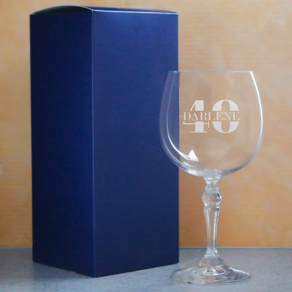 Uniqueful Personalised Crystal Gin Cocktail Glass in Clear – 2