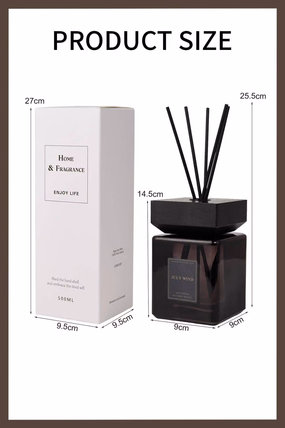 Living and Home Woody Scented Reed Diffuser, 500ml, Black – 5