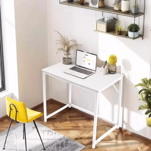 House of Home Modern White Computer Desk for Home Office