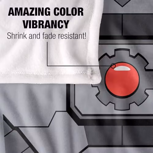 LOGOVISION Justice League Cyborg Uniform Super Soft Fleece Throw Blanket, Multicolour, W: 127 cm x L: 152.4 cm – 3