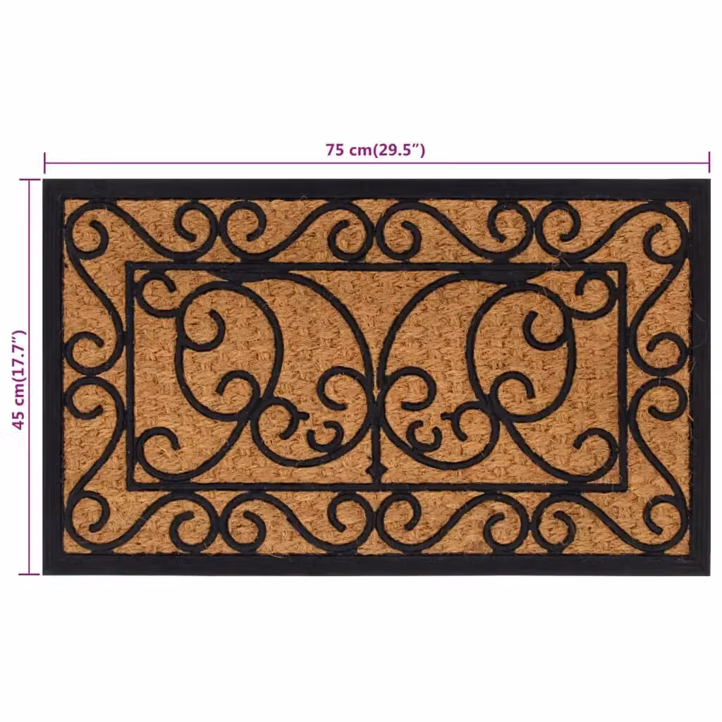 Berkfield Home Rectangular Door Mat, Brown, W: 75 cm, D: 45 cm – 4