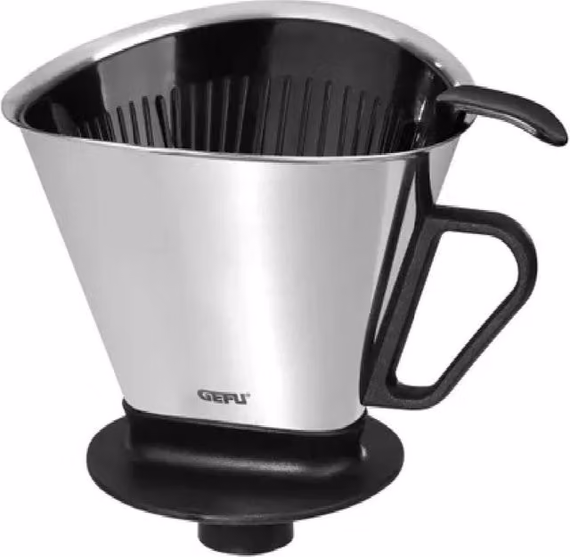 Gefu ANGELO Cone Coffee Filter with Heat-Retaining Insert in Silver, Black and Multicolour – 1
