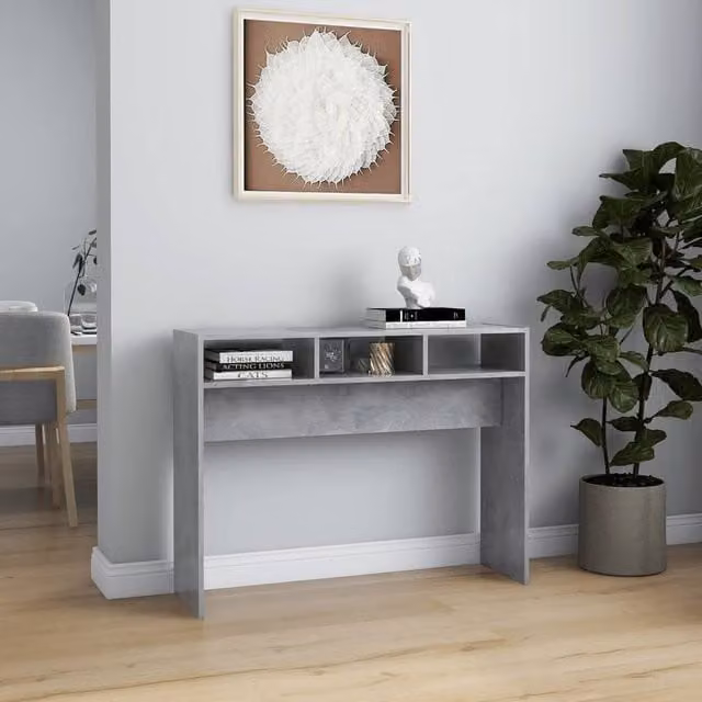 Berkfield Home Decorative Console Table in Concrete Grey, W/D/H: 105 x 30 x 80 cm