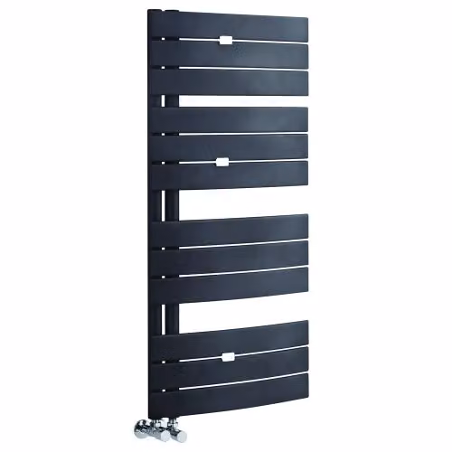 Hudson Reed HLA36 Elgin Modern Vertical Wall Hung Heated Towel Rail, Anthracite, H: 108 cm, W: 55 cm