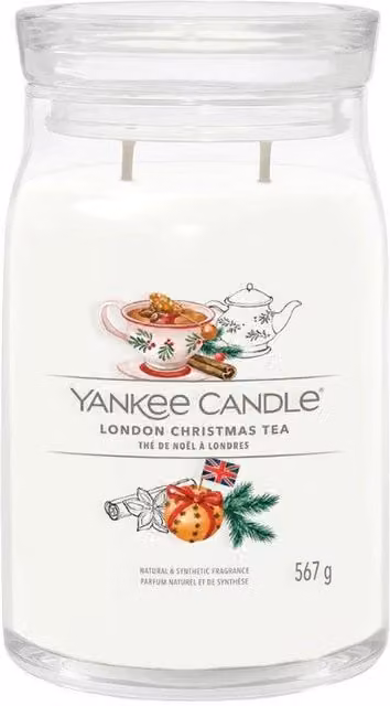 Yankee Candle Signature London Christmas Tea Large Jar, 567g, White