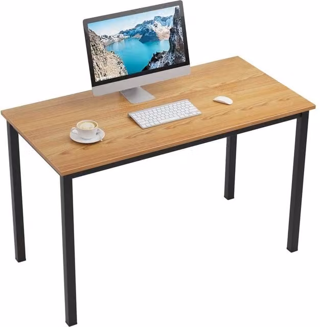 Nordara Modern Oak Computer Desk in Brown and Black, W/D/H: 100 x 60 x 75 cm – 1