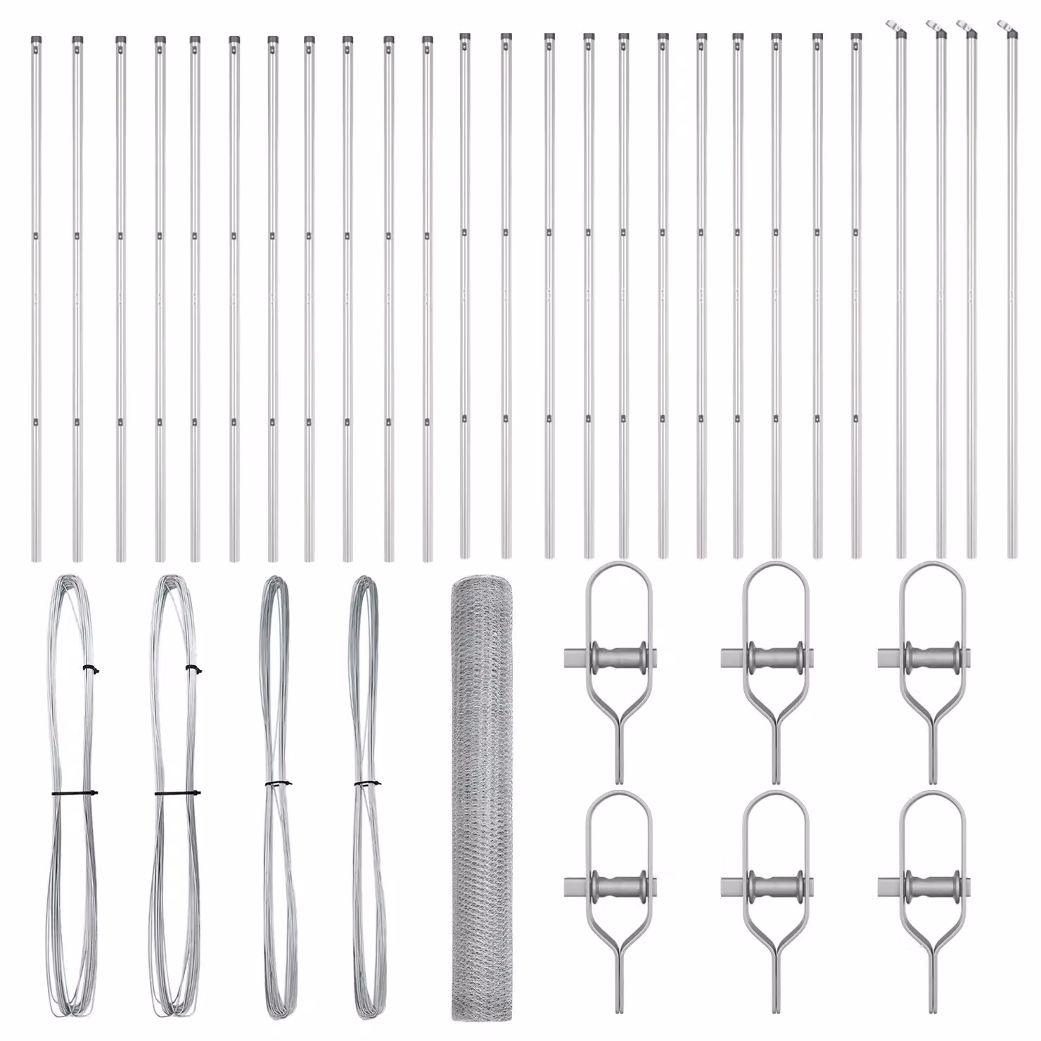 Berkfield Home Hexagon Fence in Silver Galvanised Steel, H: 140 cm, W: 50 m – 2
