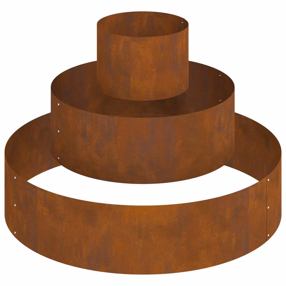 Berkfield Home Large Weathering Steel Metal Planter Tub in Bronze, Brown and Multicolour – 2