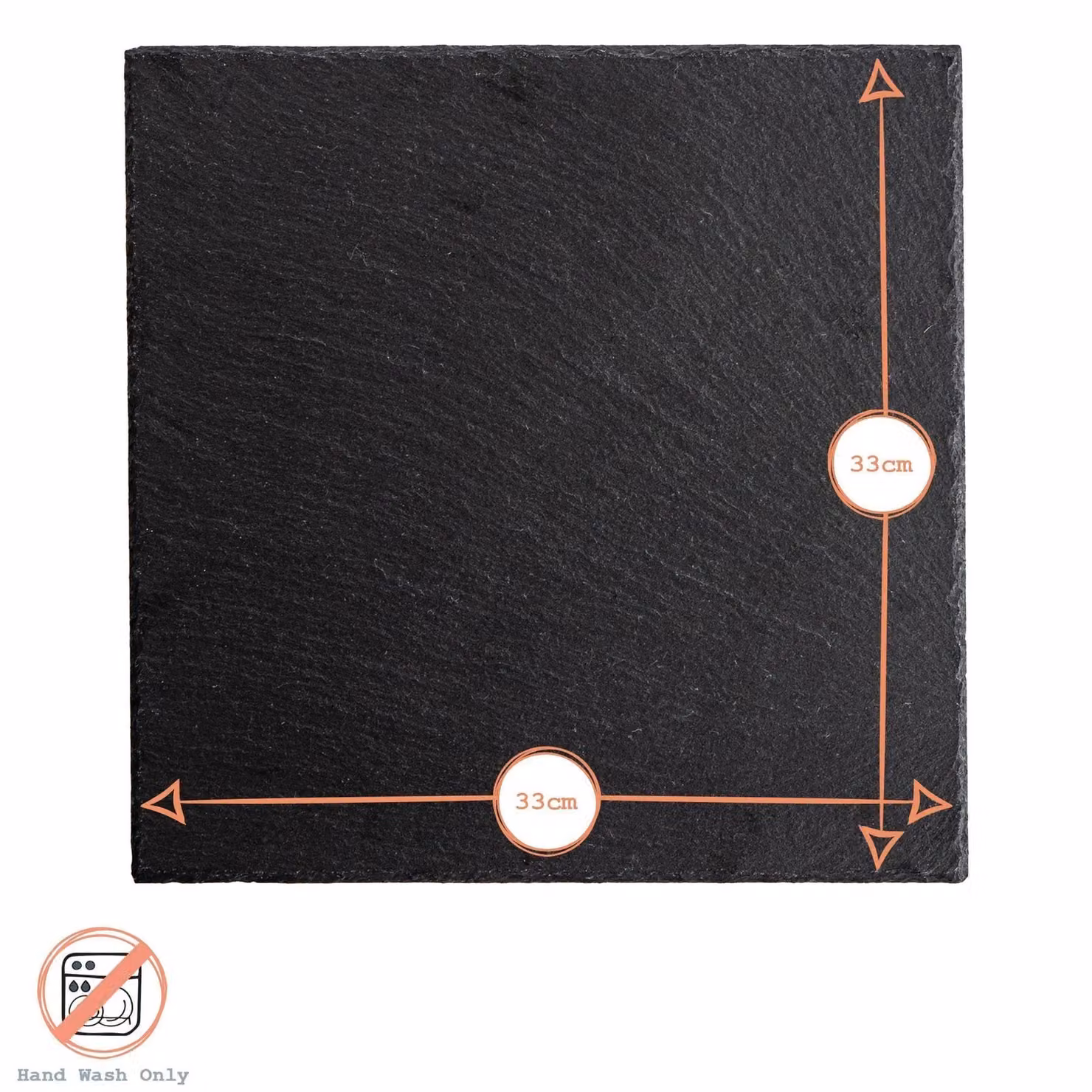Argon Tableware Set of 12 Square Black Slate Placemats, 33 cm – 3