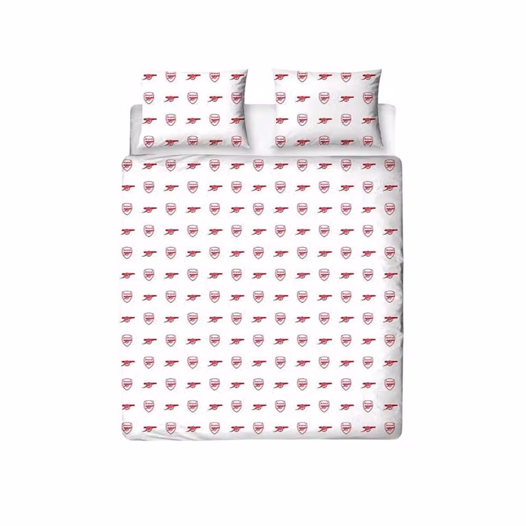Arsenal FC Reversible Red and White Duvet Cover and Pillowcase Set, W/D/H: 200 x 200 cm