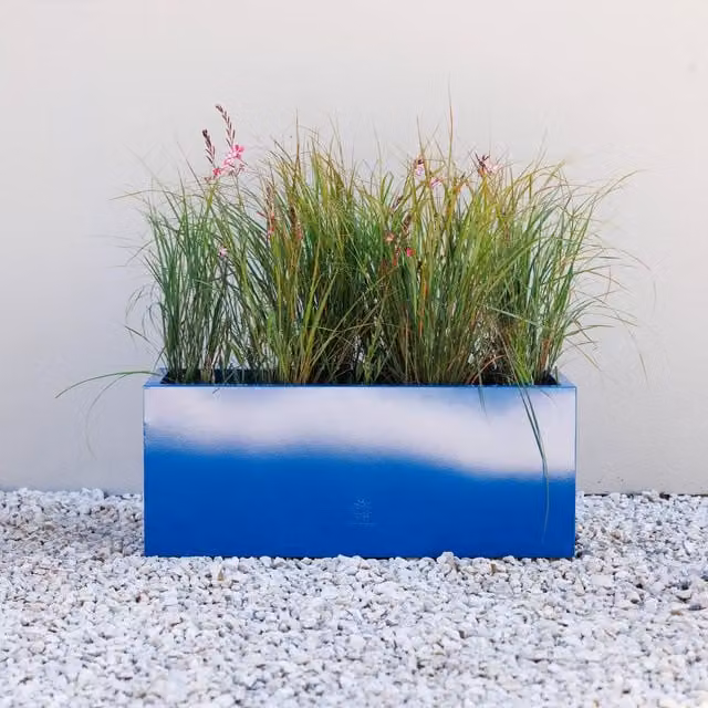 Primrose Blue Galvanised Steel Tub Planter
