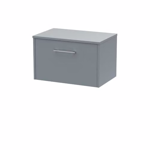 Balterley Modern Wall Mounted Bathroom Vanity Unit with Single Soft Close Drawer in Matt Grey W/D/H: 60.0 x 37.7 x 15.0 cm – 2