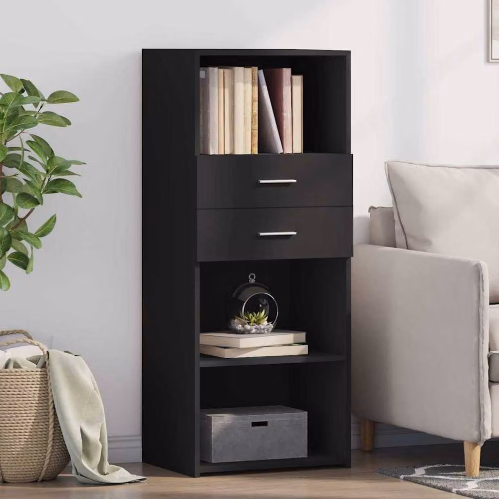 Berkfield Home Modern Black Matt Highboard, W/D/H: 50 x 42.5 x 124 cm – 2