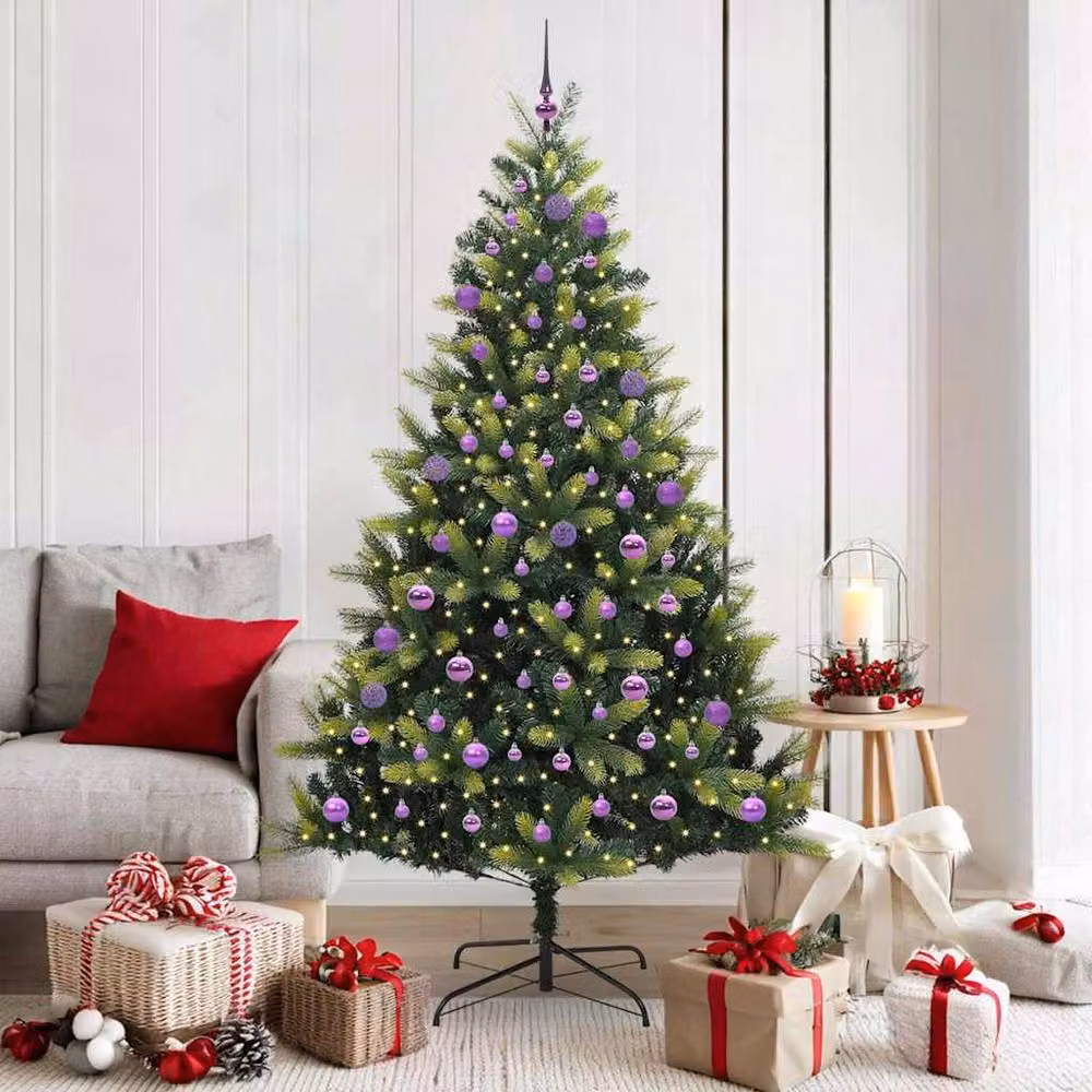 Berkfield Home Realistic Artificial Hinged Christmas Tree with 300 LEDs, Green, Height: 180 cm – 2