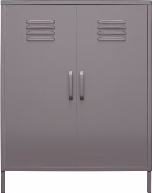 Bradford 2 Door Metal Storage Cabinet in Matt Grey