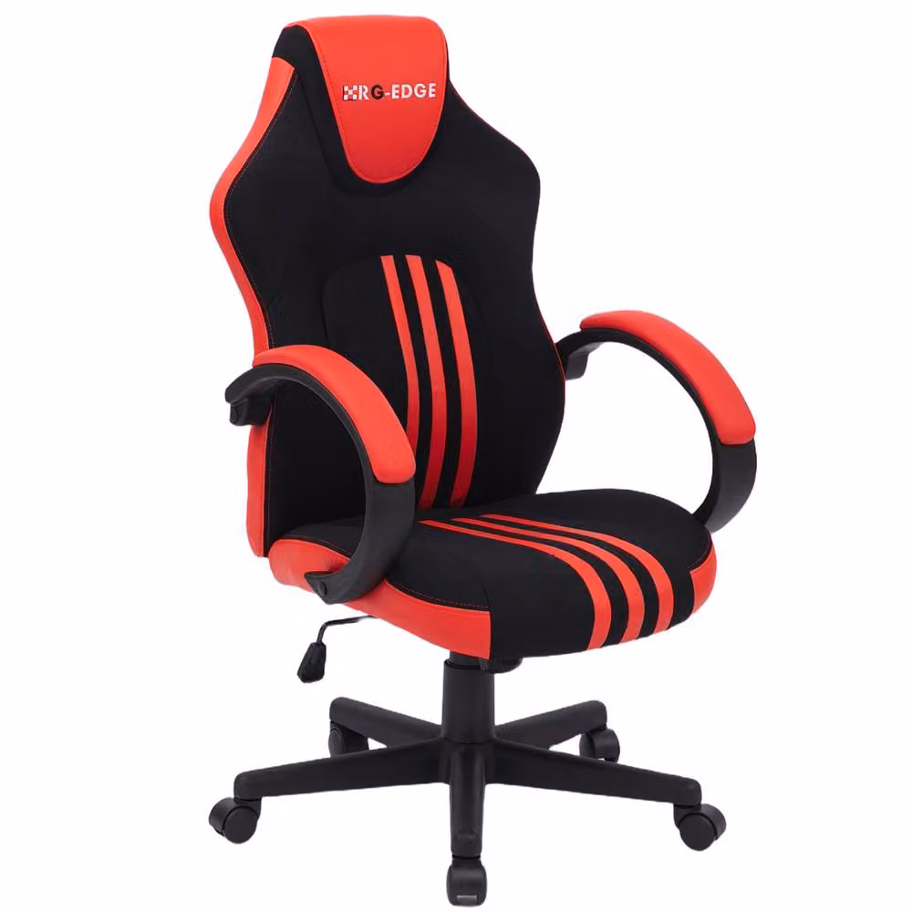 RayGar RG-EDGE Gaming Office Chair in Red and Black with High Back, Padded Armrests and 360 Degree Swivel – 2