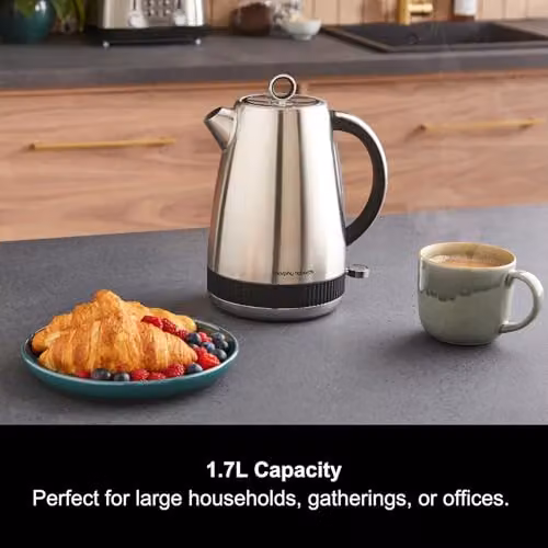 Morphy Richards Mexborough 1.7L Stainless Steel Jug Kettle in Black and Silver with Limescale Filter and Auto Shut-off – 2